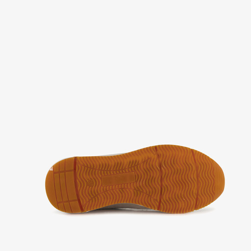 Leren dames sneakers wit beige