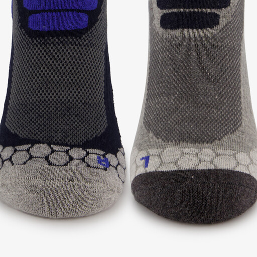 2 paar unisex wandelsokken zwart blauw