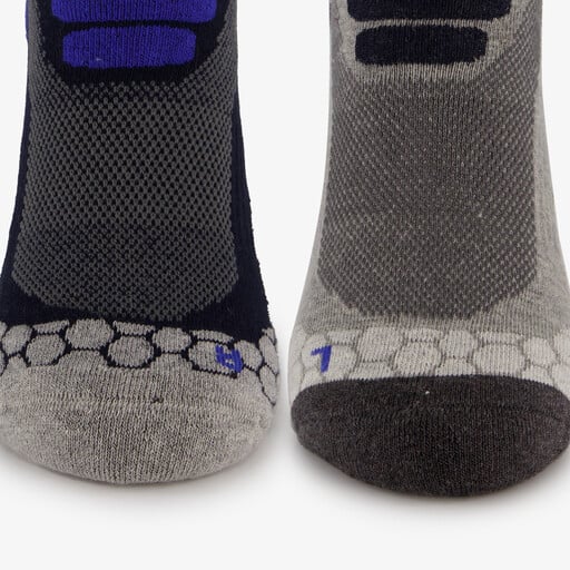 2 paar unisex wandelsokken zwart blauw