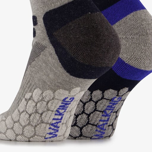 2 paar unisex wandelsokken zwart blauw