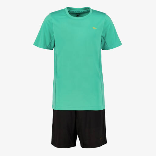 Tweedelig kinder sport set groen zwart