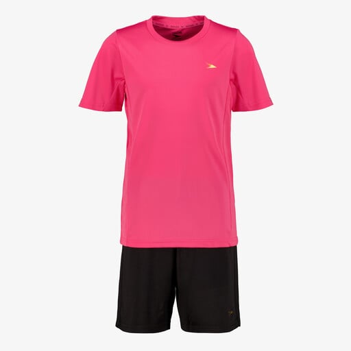 Tweedelige meisjes sport set roze zwart