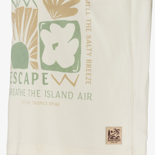 Jongens T-shirt met opdruk ecru groen