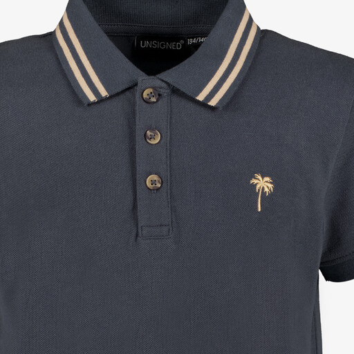 Jongens polo met palm donkerblauw