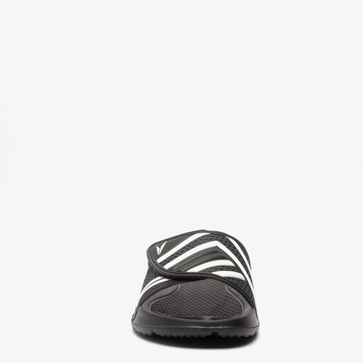 Heren badslippers met klittenband zwart wit