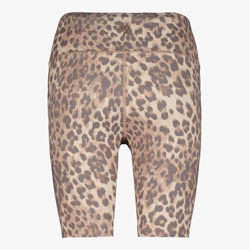 Dames fietsbroek met panterprint beige bruin