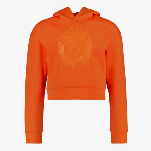 Meisjes hoodie cropped oranje
