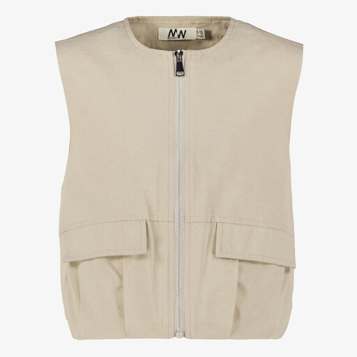Meisjes gilet beige