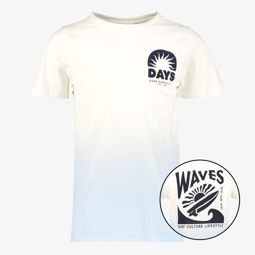 Jongens T-shirt met backprint wit blauw
