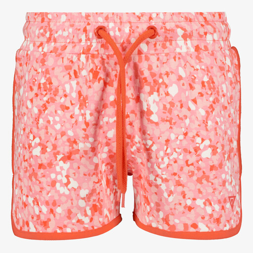Meisjes sweat short met print oranje roze