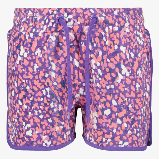 Meisjes sweat short met print paars