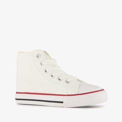 Hoge canvas kinder sneakers wit