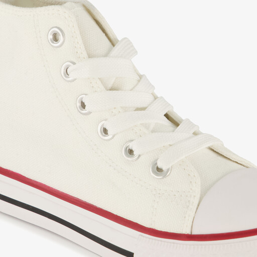 Hoge canvas kinder sneakers wit