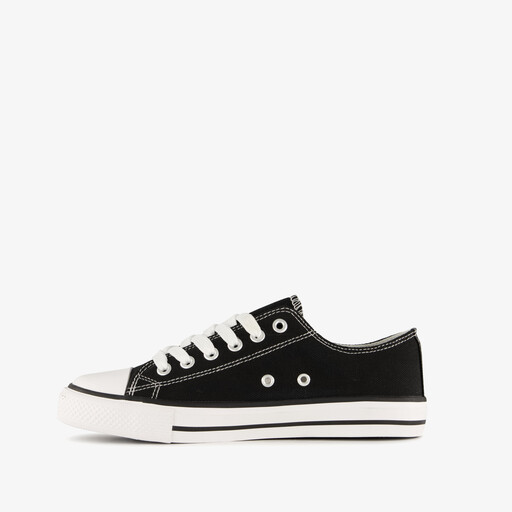 Lage canvas dames sneakers zwart wit
