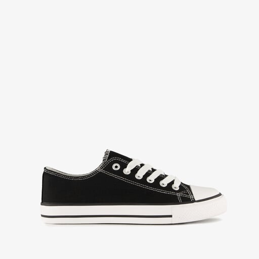 Lage canvas dames sneakers zwart wit