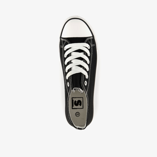 Lage canvas dames sneakers zwart wit