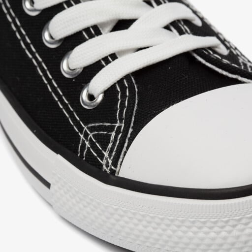 Lage canvas dames sneakers zwart wit