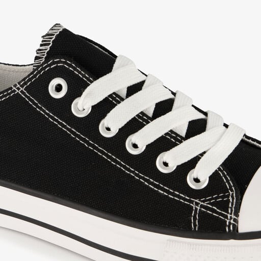 Lage canvas dames sneakers zwart wit