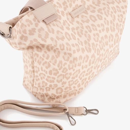 Dames shopper met panterprint beige