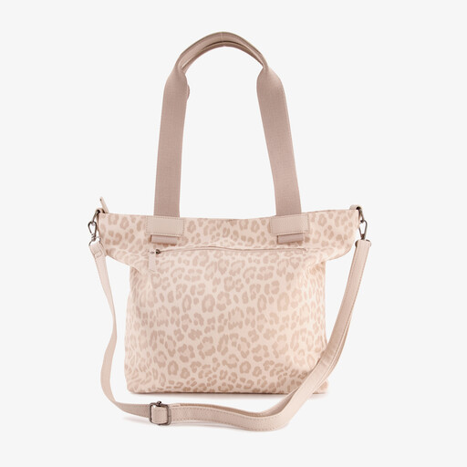 Dames shopper met panterprint beige