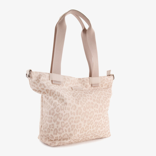 Dames shopper met panterprint beige
