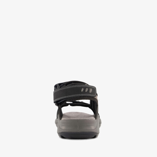 Leren heren sandalen zwart