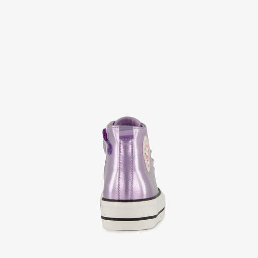Hoge meisjes sneakers metallic paars