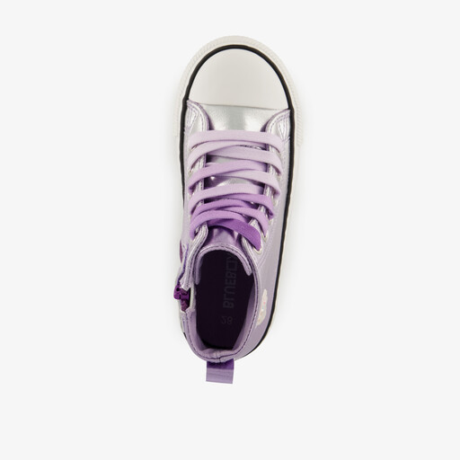 Hoge meisjes sneakers metallic paars