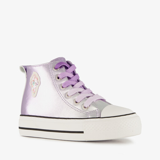 Hoge meisjes sneakers metallic paars