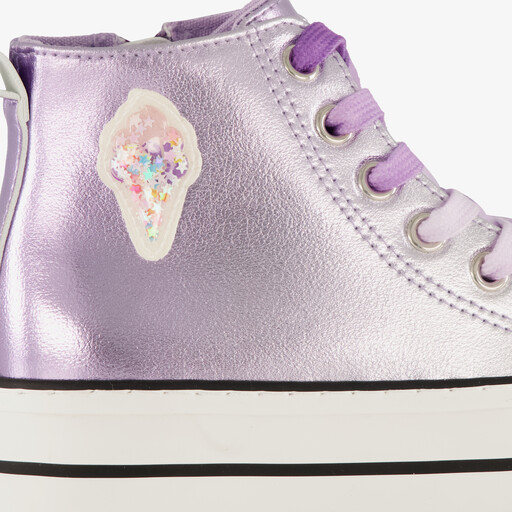 Hoge meisjes sneakers metallic paars