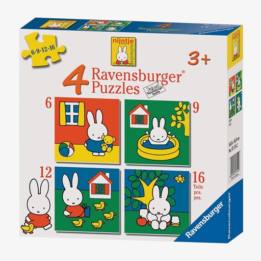Puzzel Nijntje 6+9+12+16 Stukjes