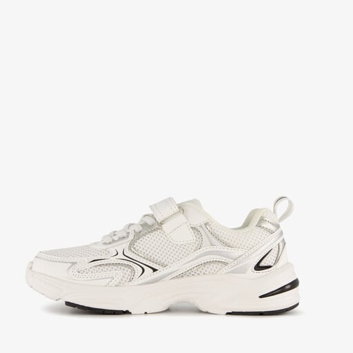 Meisjes dad sneakers wit zilver