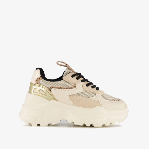 Dad sneakers meisjes beige goud