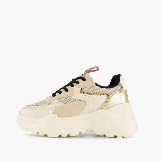 Dad sneakers meisjes beige goud