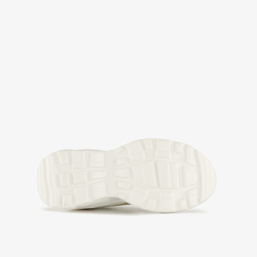 Meisjes dad sneakers met panterprint details beige