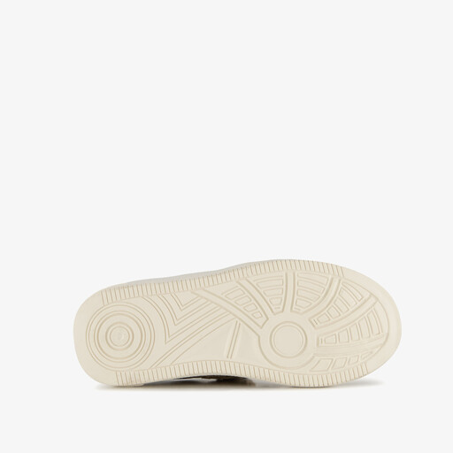 Meisjes sneakers met panterprint en glitters beige goud