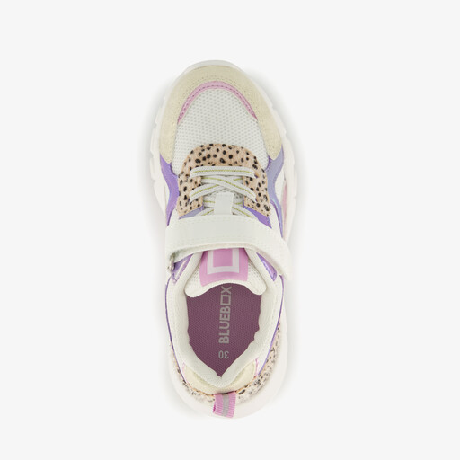 Meisjes dad sneakers wit pastel