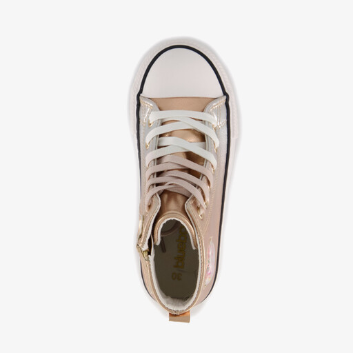 Hoge meisjes sneakers metallic goud