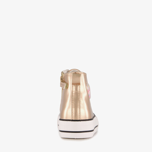 Hoge meisjes sneakers metallic goud