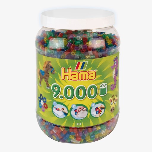 Hama Glitter Transparante Strijkkralen 9000 Stuks