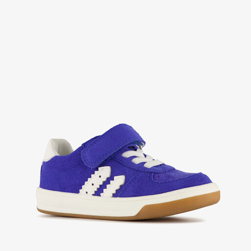 Suède jongens sneakers blauw wit