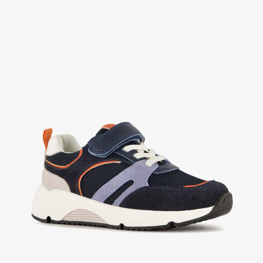 Suède jongens sneakers donkerblauw