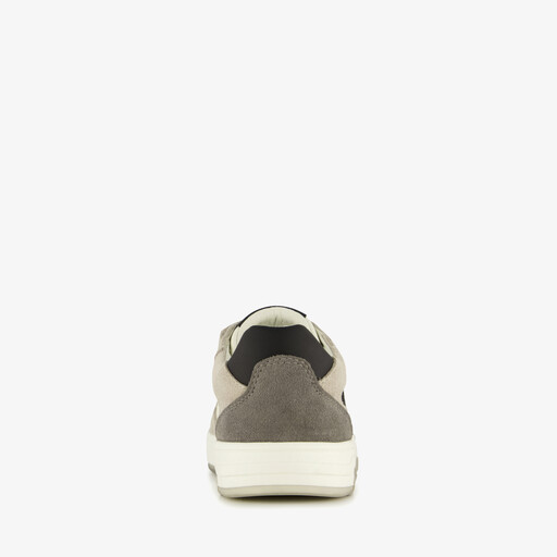 Suede jongens sneakers grijs wit