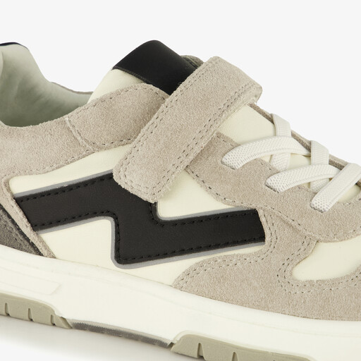 Suede jongens sneakers grijs wit