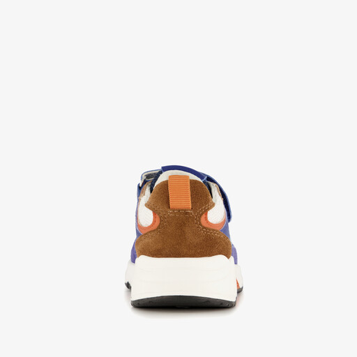 Suede jongens sneakers blauw bruin