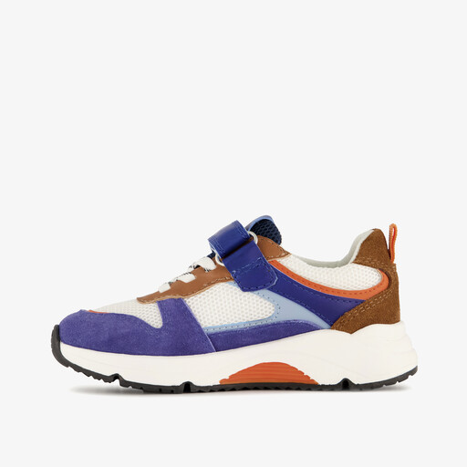 Suede jongens sneakers blauw bruin