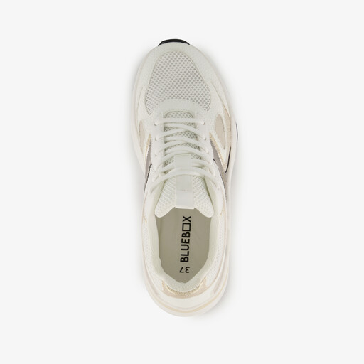 Dames dad sneakers wit goud