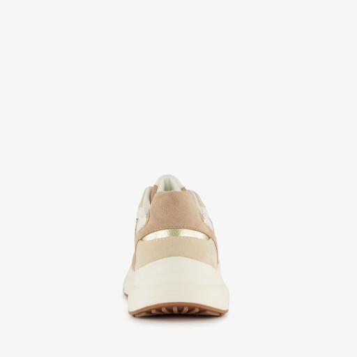 Dames sneakers met panterprint details beige