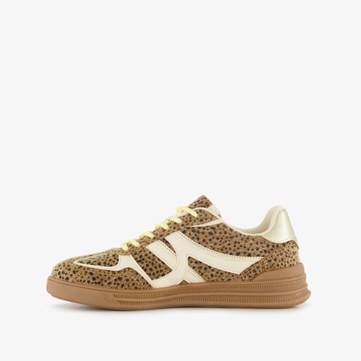 Dames sneakers bruin met print