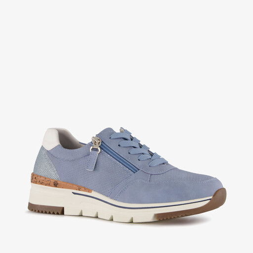 Dames sneakers met kurkdetail blauw